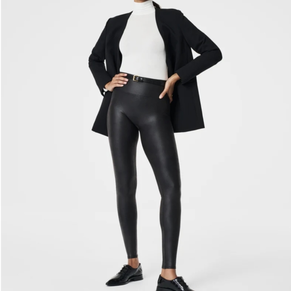 New Spanx Black Faux Leather Leggings.